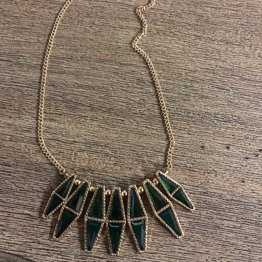 Emerald Green Statement Necklace - image 1